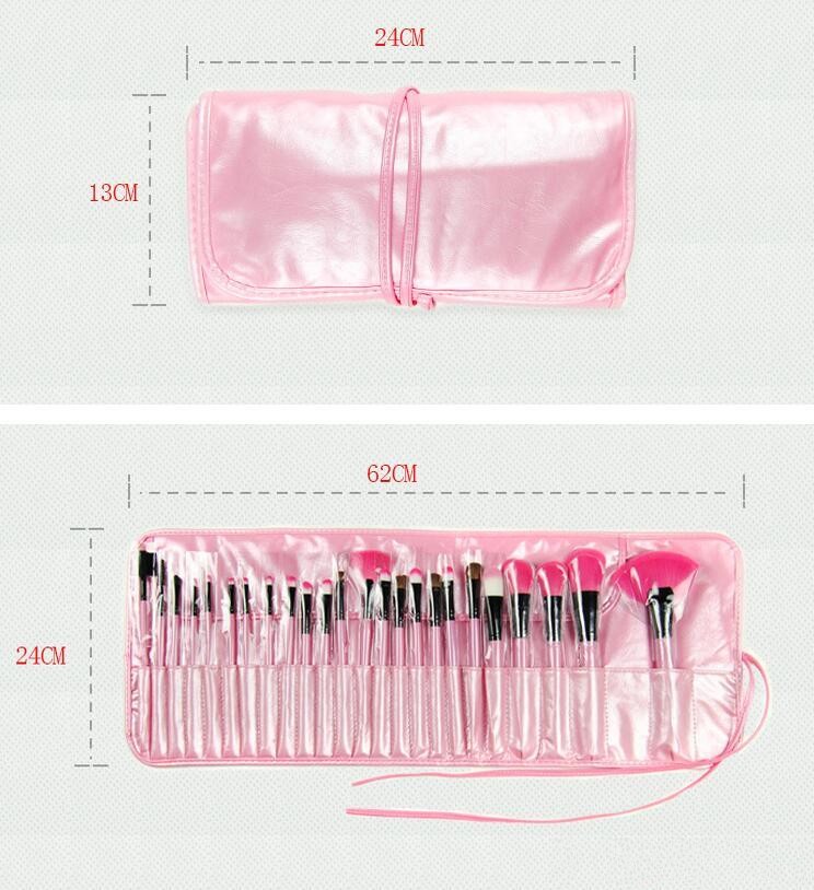 

New Professional 24 PCS Makeup Brush Set Make-up Toiletry Kit Wool Brand Make Up Brush Set Case Free DHL