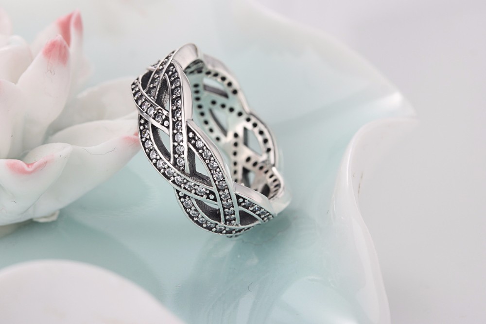 

fashion jewelry 925 Sterling Silver Rings with Women Wedding & Party Clear Fashion Rings CZ Bow Ring Fit Pandora woman ring ring
