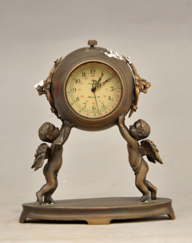 

4.72 inch / Decorative old brass sculpture can use mechanical clock angel child