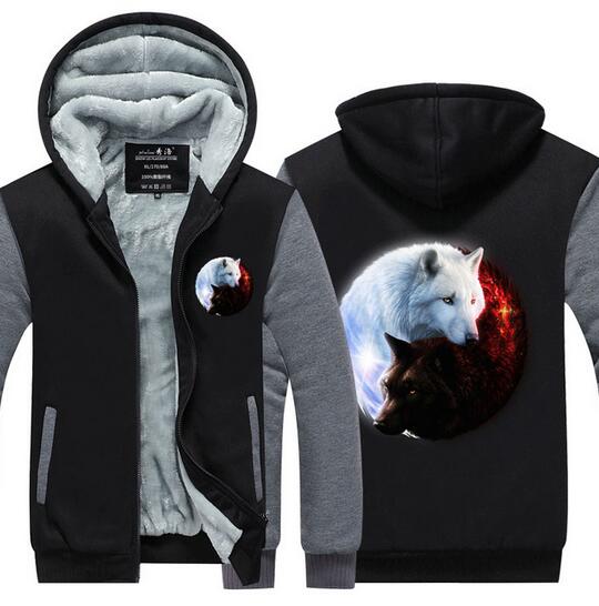 wolf zipper hoodie
