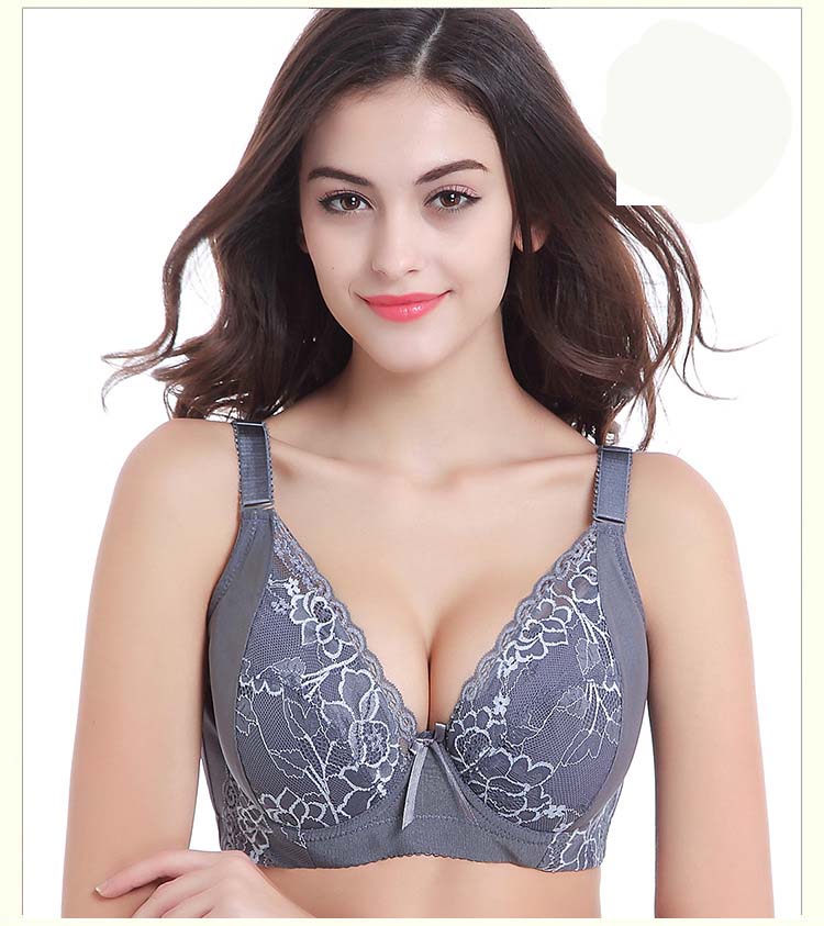 online cheap big size plus size bra push up sexy deep v neck full e cup size