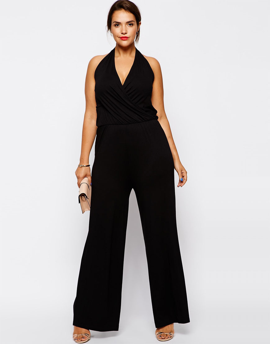 

Wholesale- Plus Size Women Jumpsuits 6XL Sleeveless Women Rompers Black Halter Jumpsuit Large Big Size Lady Summer Clothing 5XL 4XL Clothes
