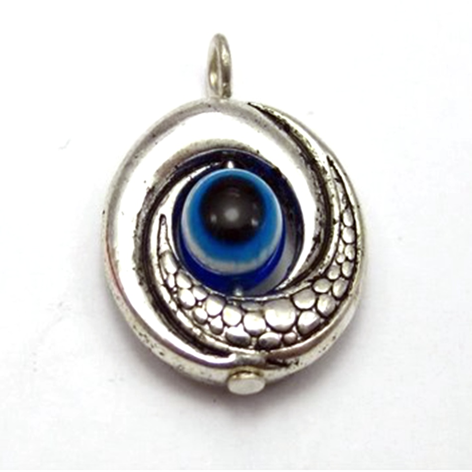 

MIC 50Pcs Tibetan Silver alloy EVIL EYE Kabbalah Charm Pendants 15mm DIY jewelry Fit Bracelets Necklace