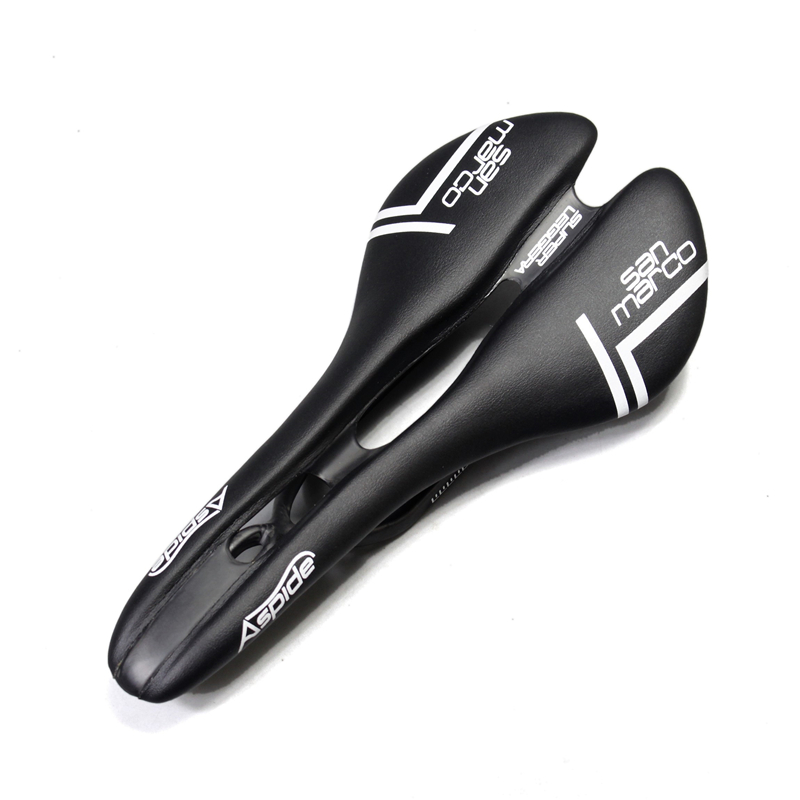 

2017 Aspide Road Bike Saddle Carbon White Black Fiber + Leather Bike Bicycle Seat Saddle Cushion Bow Rail 110-120g