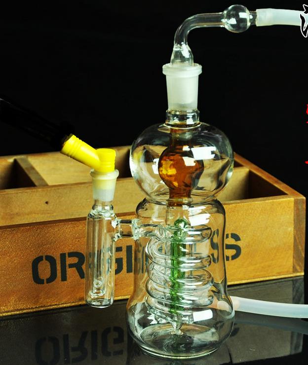 

Siamese bottle Hookah, Send pot accessories, glass bongs, glass water pipe, smoking, color models shipped