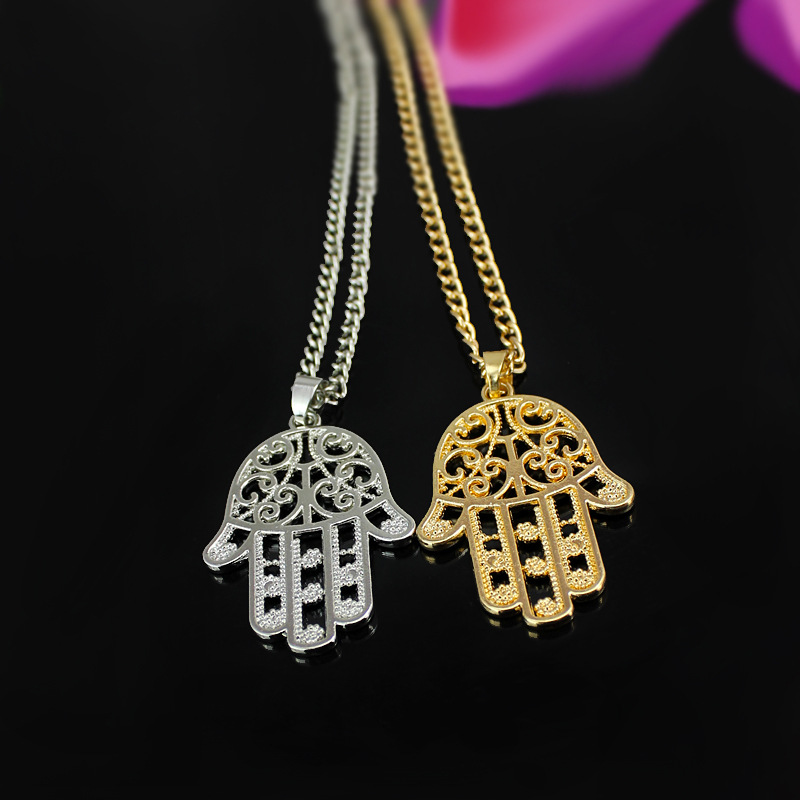 

Hot sale New Vintage Charm Fatima Hand Pendant Necklace For Women's Men's Jewelry Accessorie free shipping