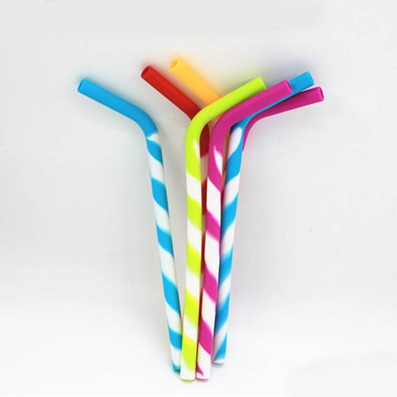 Pailles de Smoothie réutilisables en silicone couleur bonbon, pour jus, lait, thé, paille à boire, protégez vos dents sans BPA, 10 pièces/lot DEC