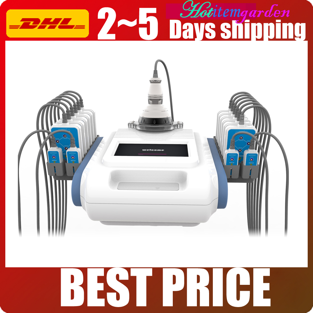 Pro Ultrasonic 40K Cavitation RF Fat Removal Weight Loss Lipo Laser Lypolysis LLLT 160mw Skin Tightening Slimming Machine 16 Pads