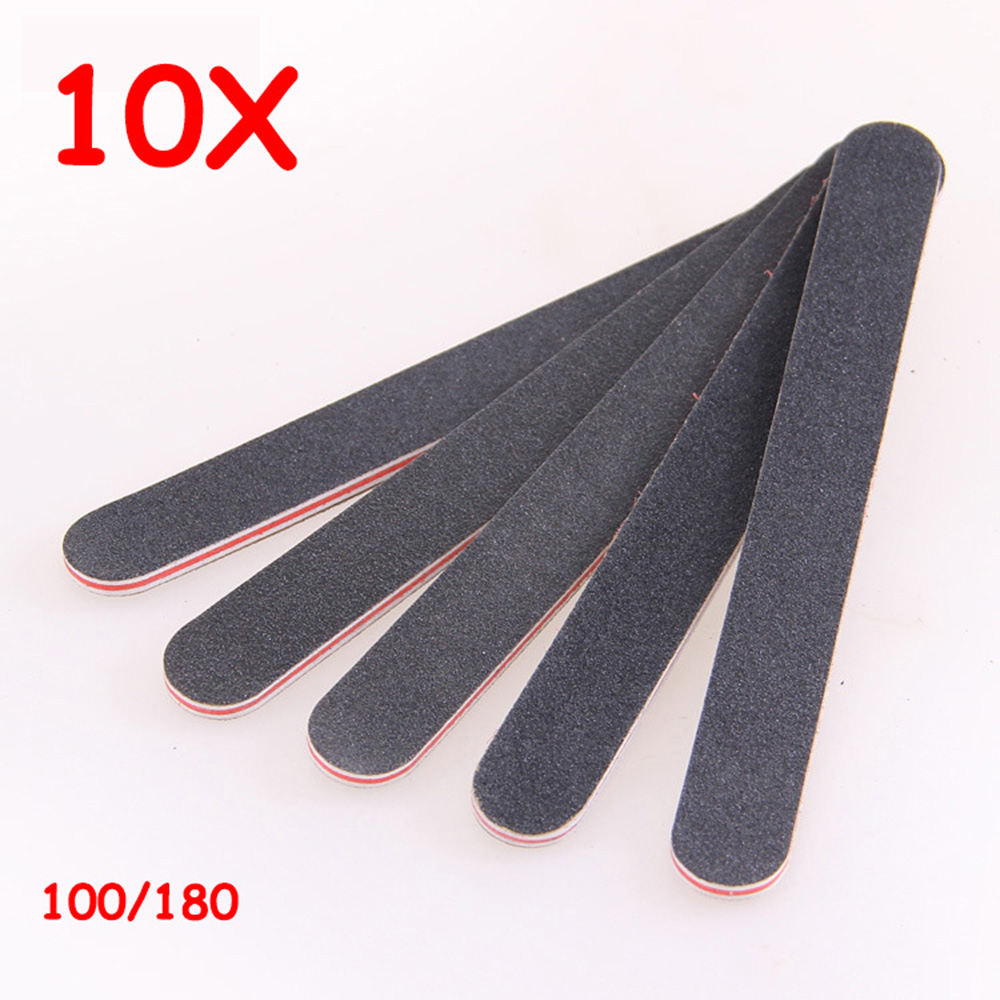 

Wholesale- 10PCS eva japan sands paper sanding good quality manicure professional 100/180 black nail file for salon
