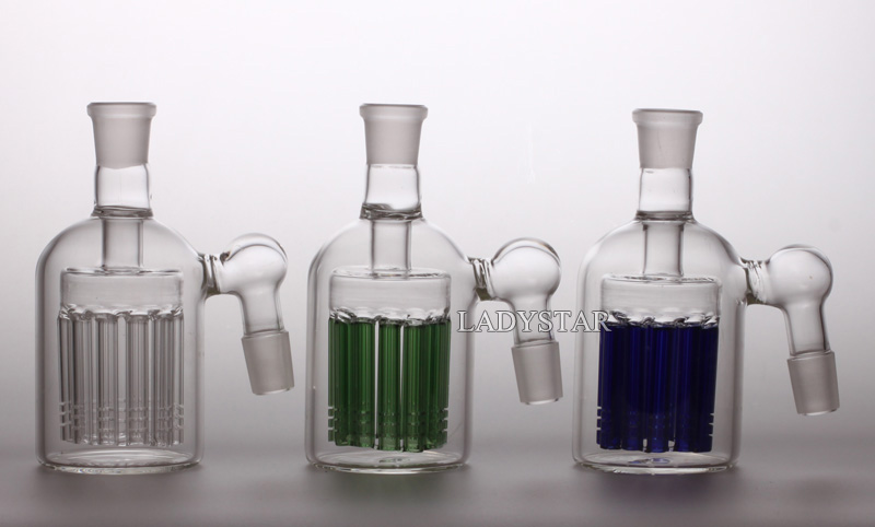 

Hookahs Ash Catcher 11 Armed Wide Tree Perc Glass Ashcatcher Clear Green Blue Percolator 18Mm Joint Bong Waterpipes Smoking Accessories L193C