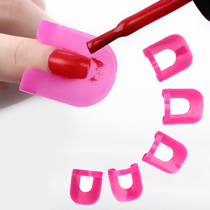 

Wholesale- 26x Nail Polish Edge Anti-Flooding Template Clip + 1 Pc Sticker Tool Earnest New