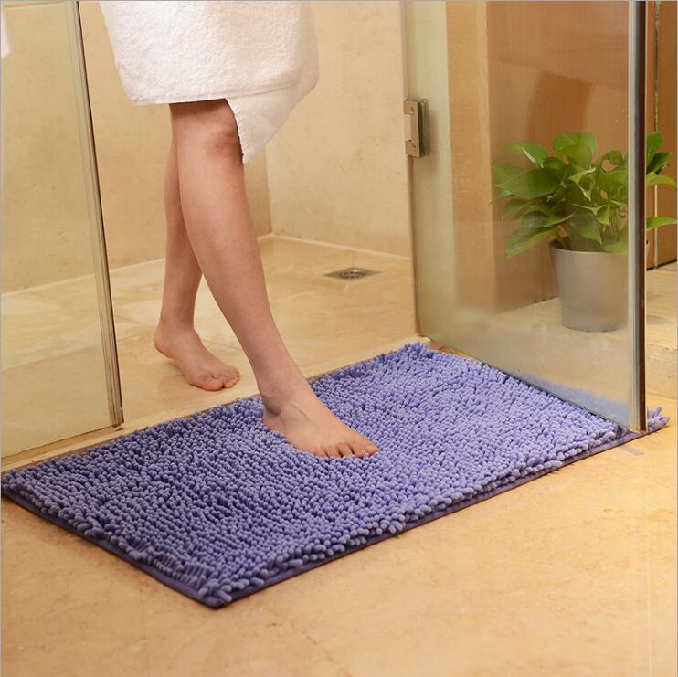 

Cheap 10 Colors Bath Mat For Kitchen Toliet Super Soft Non-Slip Bathroom Carpet Absorbent 38*58cm Bath Rug Bedroom Rug Rectangle Carpet, Lake blue