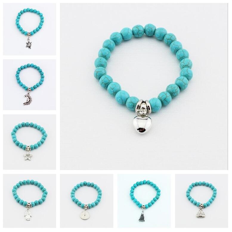 

Brand new Fashion turquoise hand string hot hand turquoise beads bracelet FB024 mix order 20 pieces a lot Beaded, Strands
