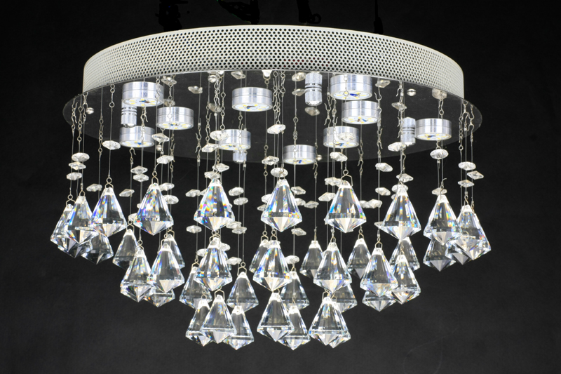 crystal chandelier Diamond crystal 15 inch Dining-room lamp Drawing room lights Stainless steel 10 inches high-image-407607010