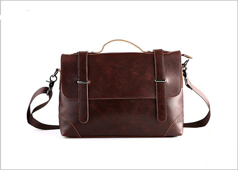 

Briefcase Desinger men Retro handbag crossbody single shoulder messenger bags, Black