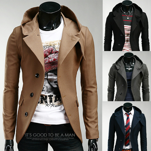 Vente en gros - 2016 Nouvelle élégante mode chaude hommes trench manteau petit costume cultivent la moralité de la moralité même