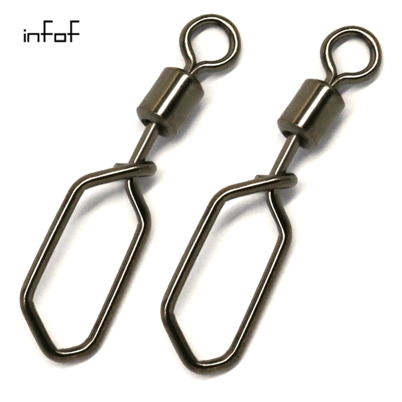 200pcs Fishing swing square snap Stainless Fishing swivels Connetor Carp Bass Fast Link Swivel Snap-image-398268397