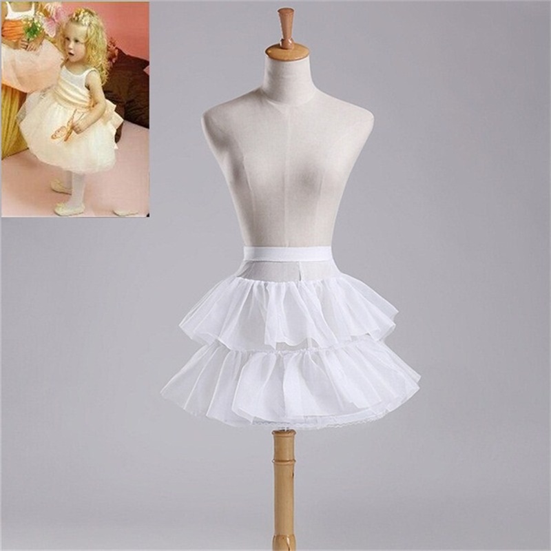 YiZYiF Kids Girls Crinoline Petticoat for Flower Girl Wedding Dress Underskirt Slip 2 Layer White