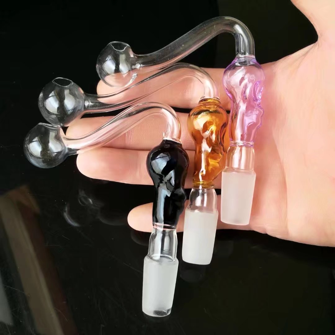 

Mini handle glass pipe Glass bubbler smoking pipe Spoon Bubbler Hybrid Spill Proof smoking bong free shipping