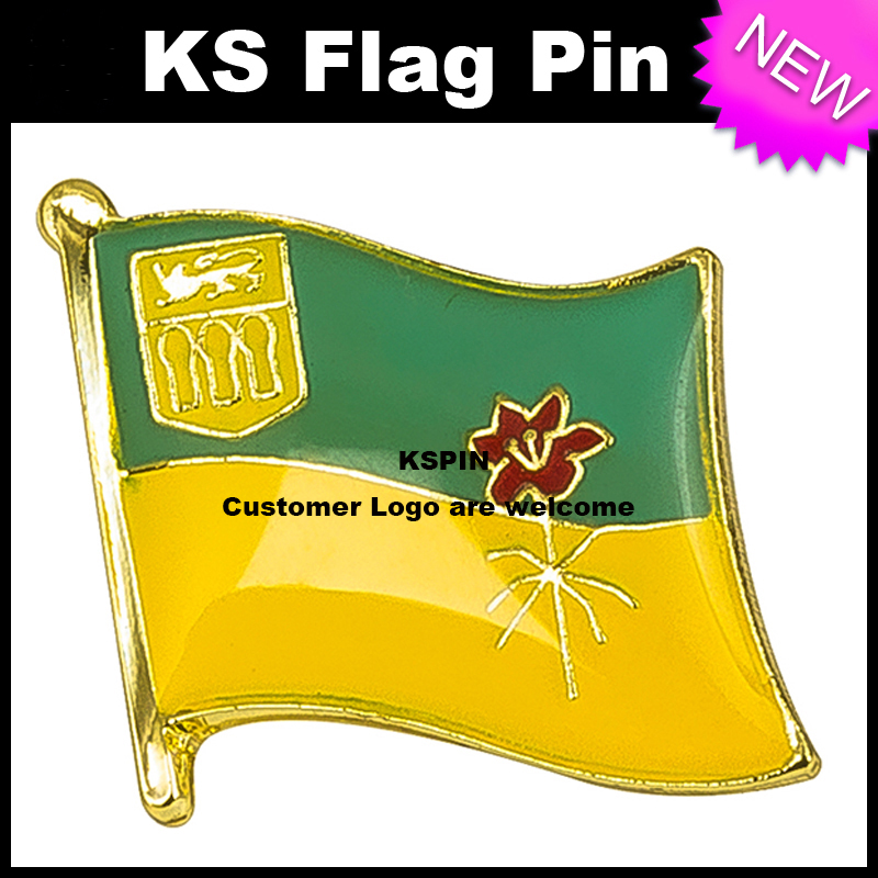 

SASKATCHEWAN Flag Badge Flag Pin 10pcs a lot Free shipping KS-0126, Black