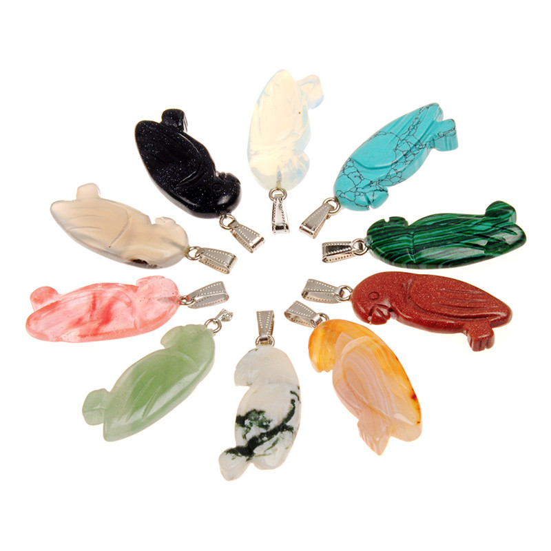 Chauve-souris Noir Obsidian Gemstone Animal Pendentif sculpté à la main Pierre Collier Totem