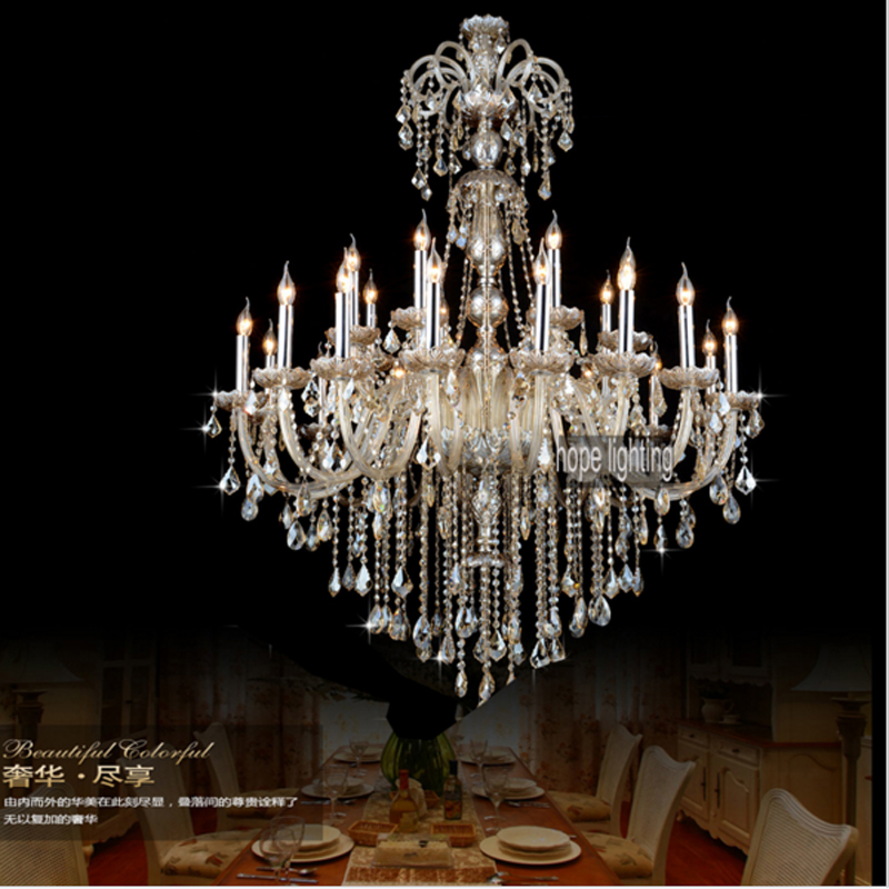 luxurious European Style Lighting Large Crystal Chandeliers Contemporary crystal lamps big hotel banquet hall chandelier light-image-400888917