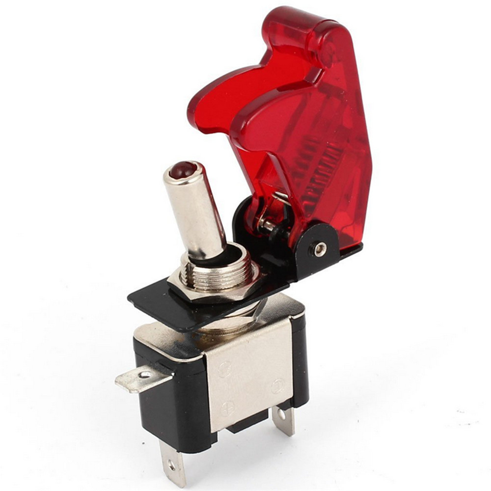 

DC 12V 20A LED Illuminated SPST ON/OFF racing Car Cover Toggle Switch