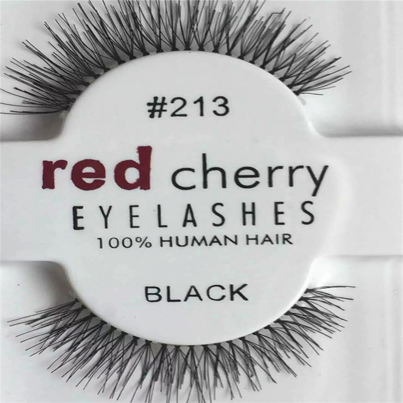 1 Pairs RED CHERRY False Eyelashes Natural Long Eye Lashes Extension Makeup Professional Faux Eyelash Winged Fake Lashes Wispies 213#-image-397496788