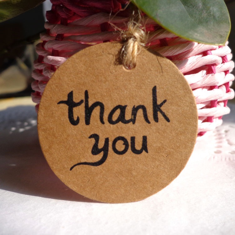 

Thank you Kraft paper tag hang paper card note gift For DIY wedding Birthday baby shower Party candy box Decoration event craft