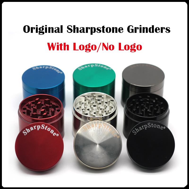 

SharpStone Herb Grinder Metal Alloy Smoking Flat and Concave Grinders Tobacco Sharp Stone 4 Layers 40 50 55 63mm Big Size Accessories