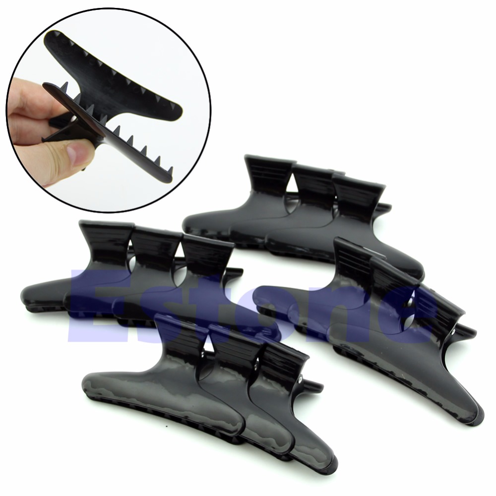 

Wholesale- 12 piecesHairdressers Hairdressing Butterfly Hair Claw Salon Section Clip Clamps