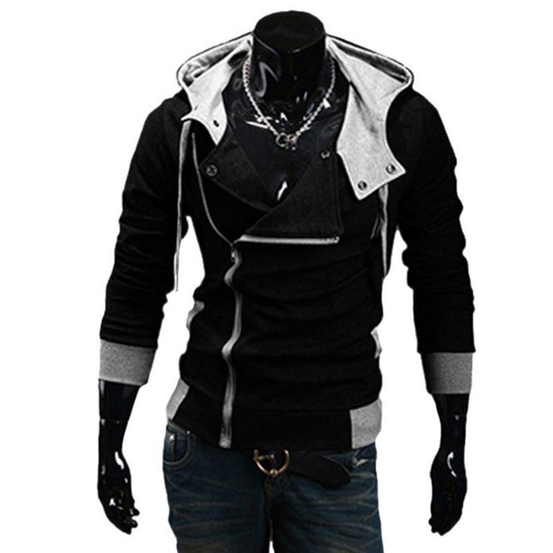 

Wholesale- 2016 Fashion Hoodies Sweatshirt Zipper Cardigan Tracksuit Casual Hooded Jacket moleton Assassins Creed Fleece Slim Coat, Dark blue