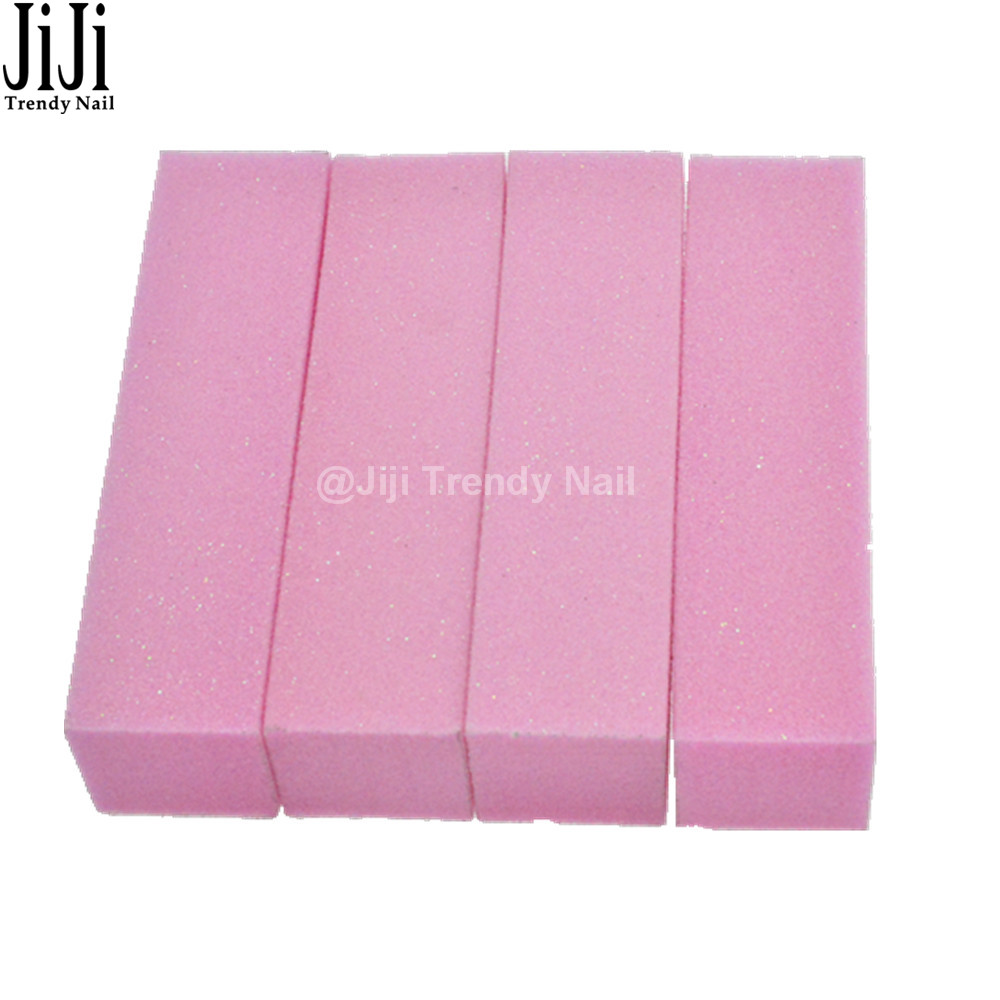 

Wholesale- 4pcs/lot Pink Nail File Buffer Easy Care Manicure Professional Beauty Nail Art Tips Buffing Polishing Tool JITR05