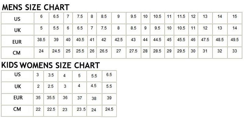 Soccer Cleat Size Chart