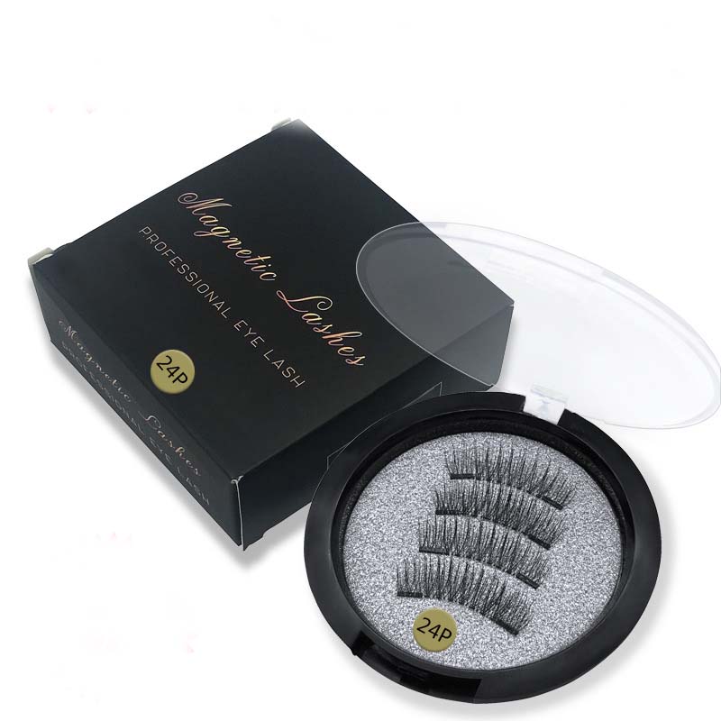 

New Hot sale Dual Magnetic False Eyelashes Natural Long Fake Lashes 2 Magnets don't need glue drop shipping
