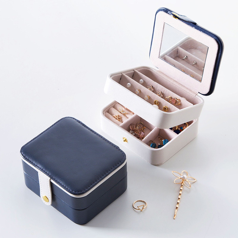 Boîte de rangement de bijoux multi-couches MEYJIG PORTABLE HEADWEAR Bague Boîte de bijoux Boucles d'oreilles Boucles d'oreilles Petit goujon cont