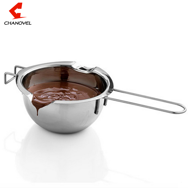Vente chaude acier inoxydable chocolat fonte fonte cuillère à lait chauffant avec poignée outils de pâtisserie à beurre chauffant