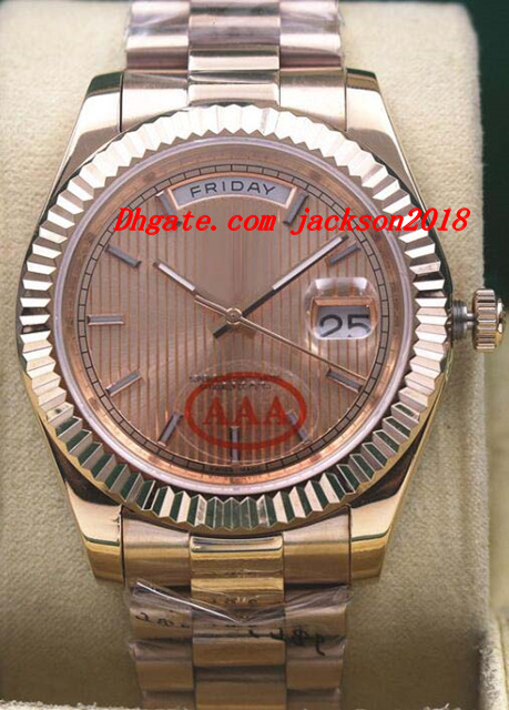 

luxury watches new rose gold 40mm 228235 3 colours stripe dial automatic fashion men's watch wristwatch, Slivery;brown