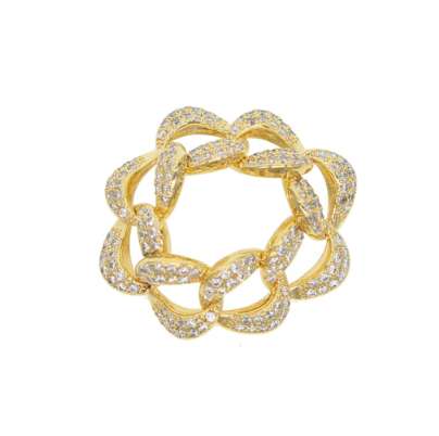 

SIZE 7 HIP HOP Punk women finger rings full CZ cubic zirconia sparking bling Miami cuban link chain fashion women boy jewelry