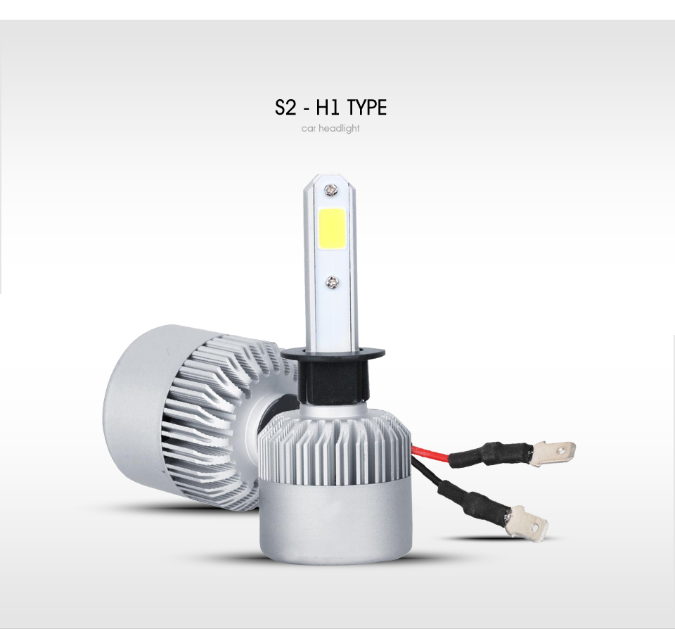 

H1 COB LED Headlight Bulbs 72W 8000LM Single Beam Auto Headlamp All In One Car LED Headlights Conversion Kit Fog Lamp 12V