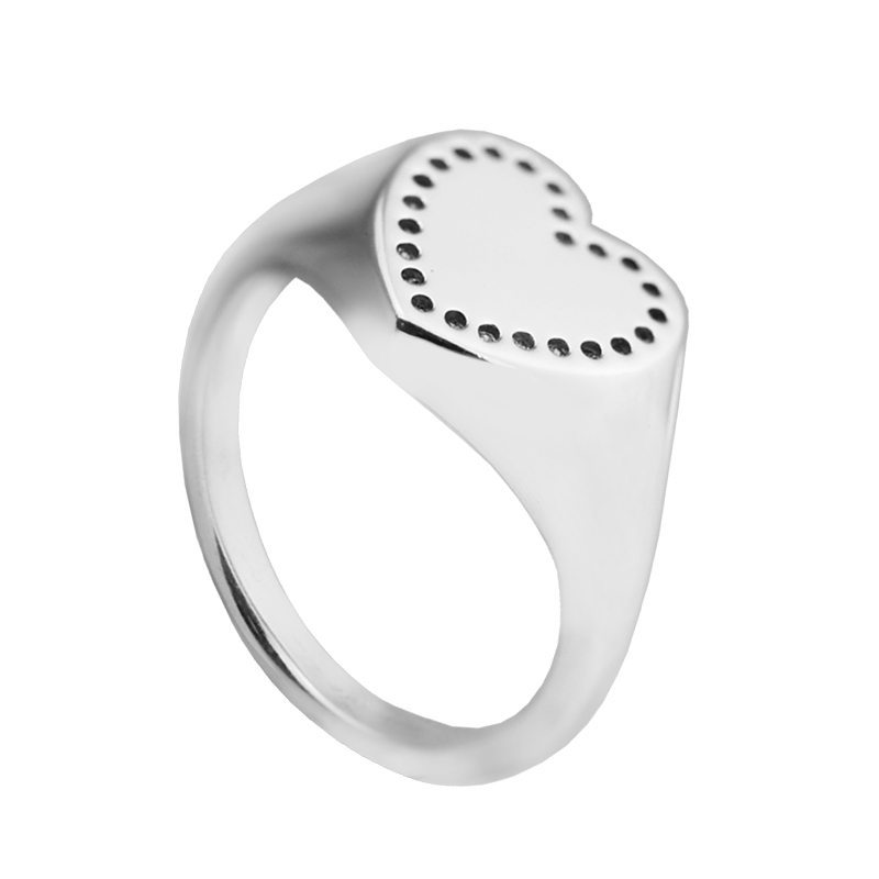 

Compatible with Pandora jewelry ring silver Heart Signet rings 100% 925 sterling silver jewelry wholesale DIY For Women