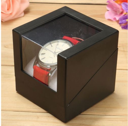 

Black Wrist Watch Box 7.3x7.3cm Plastic Earring Display Storage Holder Jewelry Transparent Case Walentine's Day Anniversary Gift