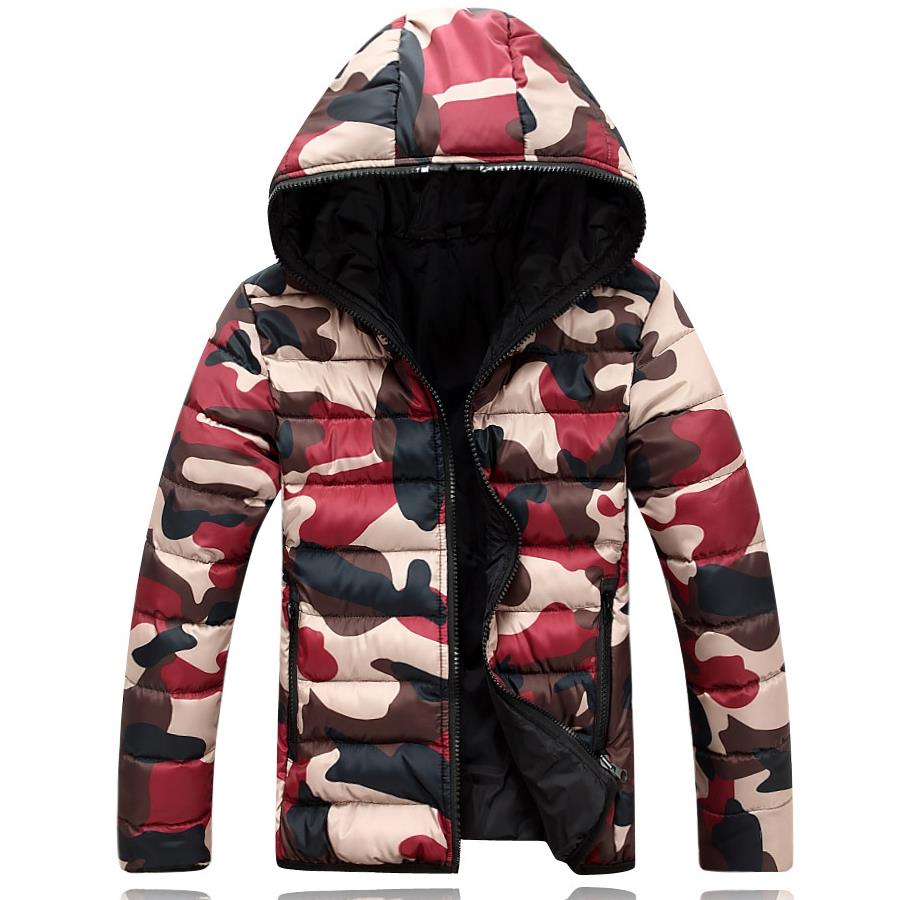 2017 brand men's clothing winter jacket with a hood Outerwear warm coat boys single-color winter coat Men's Casual warm jacket M