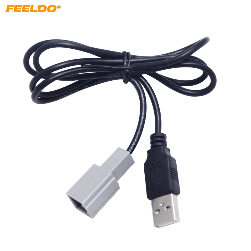 

FEELDO Car Audio Radio Input Parts Female USB Cable Adapter For LEXUS Toyota Camry Reiz RAV4 Mazda CX5 Plug #5106