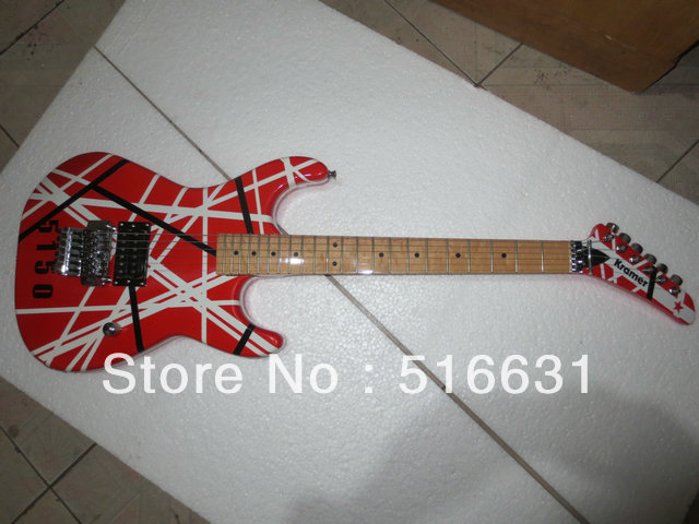 Vente en gros - Nouvelle marque arrivée guitare 5150 série rouge et blanc ARI trémolo guitare électrique livraison gratuite en stock