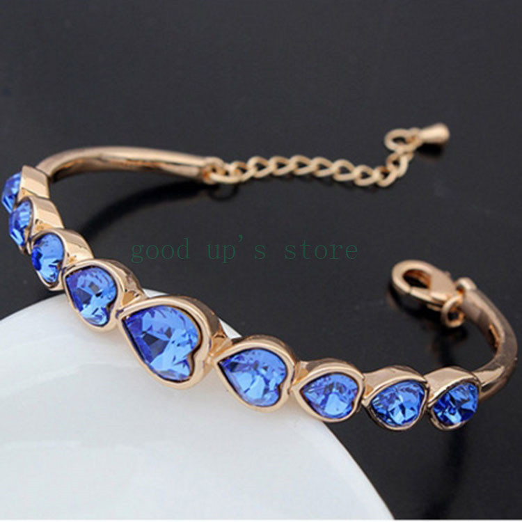 

Gold Silver Bracelet 1000se with Swarovski Elements Austrian Style Crystal Bracelet New Edition Heart Ornaments Jewelry Wholesale