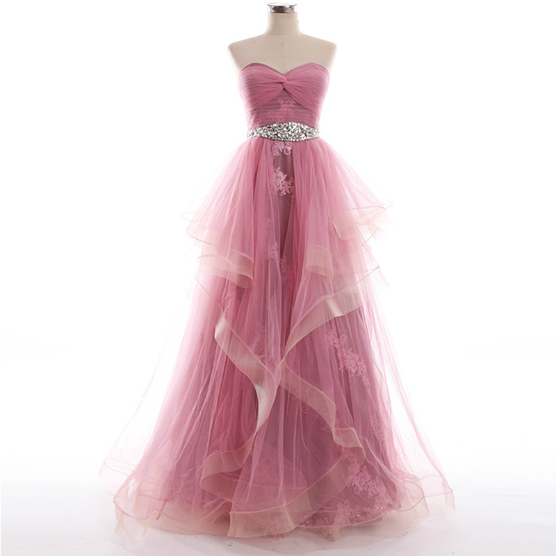 

2018 Sexy A line Ruched Tiered Strapless Prom Dress Long vestido de festa Women Prom Party Dresses Floor Length Maxi Gowns, Silver