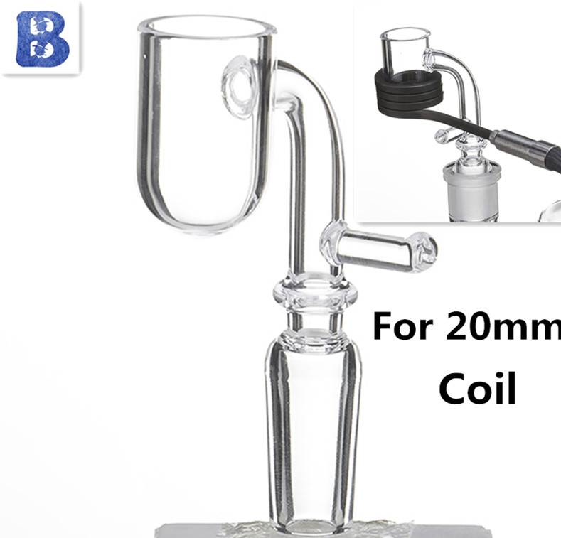 

Electronic flat top quartz banger e-nail with round bottom Dia 19.5mm For 20mm Heating Coil Glass Bongs Water Pipes Dab Oil Rigs