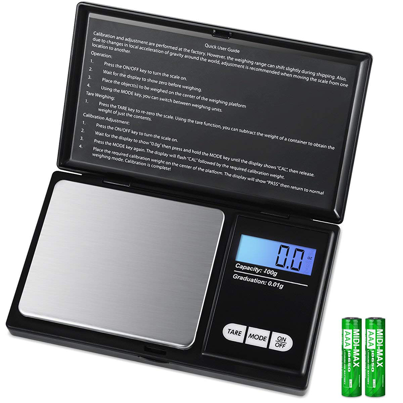 

Accurate Digital Mini Scale 100g 0.01g Pocket Jewelry Scale Electronic Smart Scale with 7 Units LCD Backlit Display Tare Function Auto Off