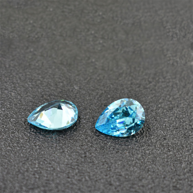 

Light Blue 9 Sizes Pear Machine Cut Cubic Zirconia Synthetic Loose Gemstone Beads For Jewelry Making 200pcs/Lot